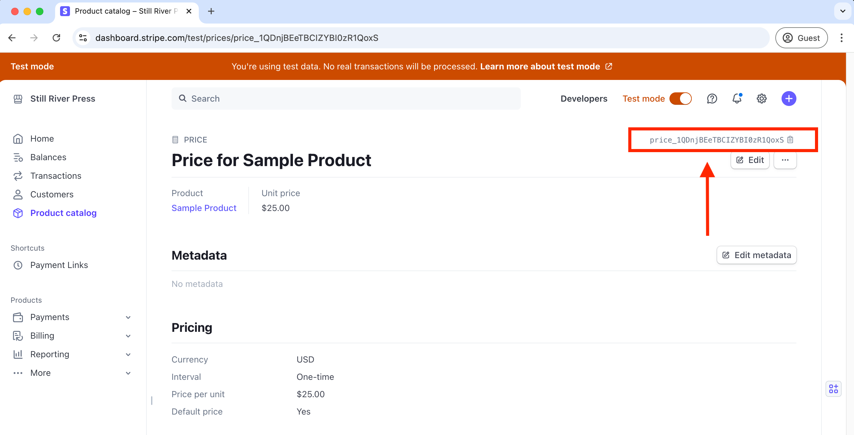 Sample Product Price Page