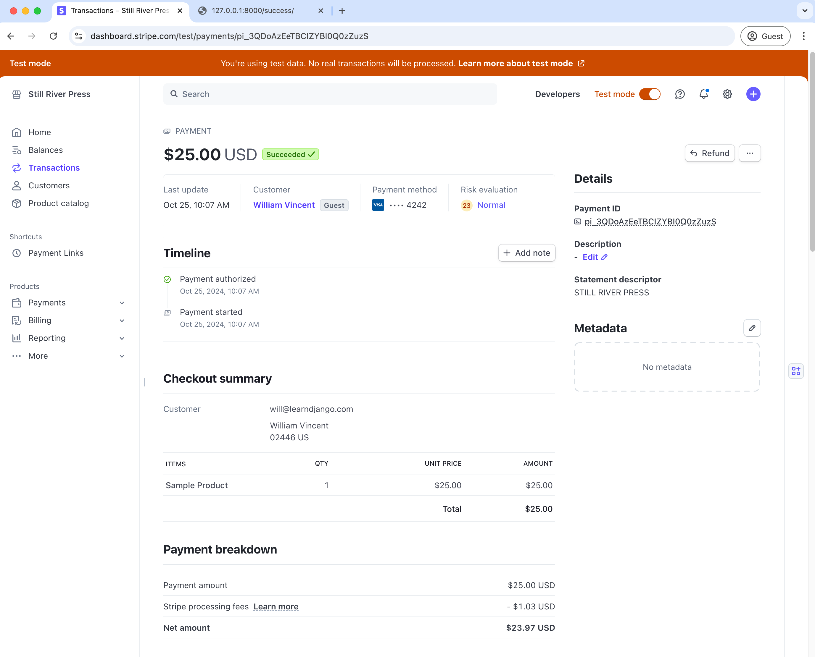 Stripe Payment Page