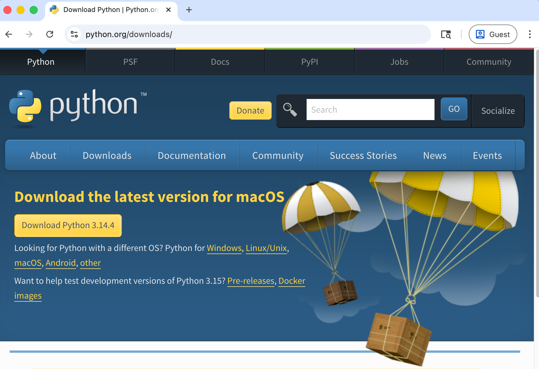 Python download page